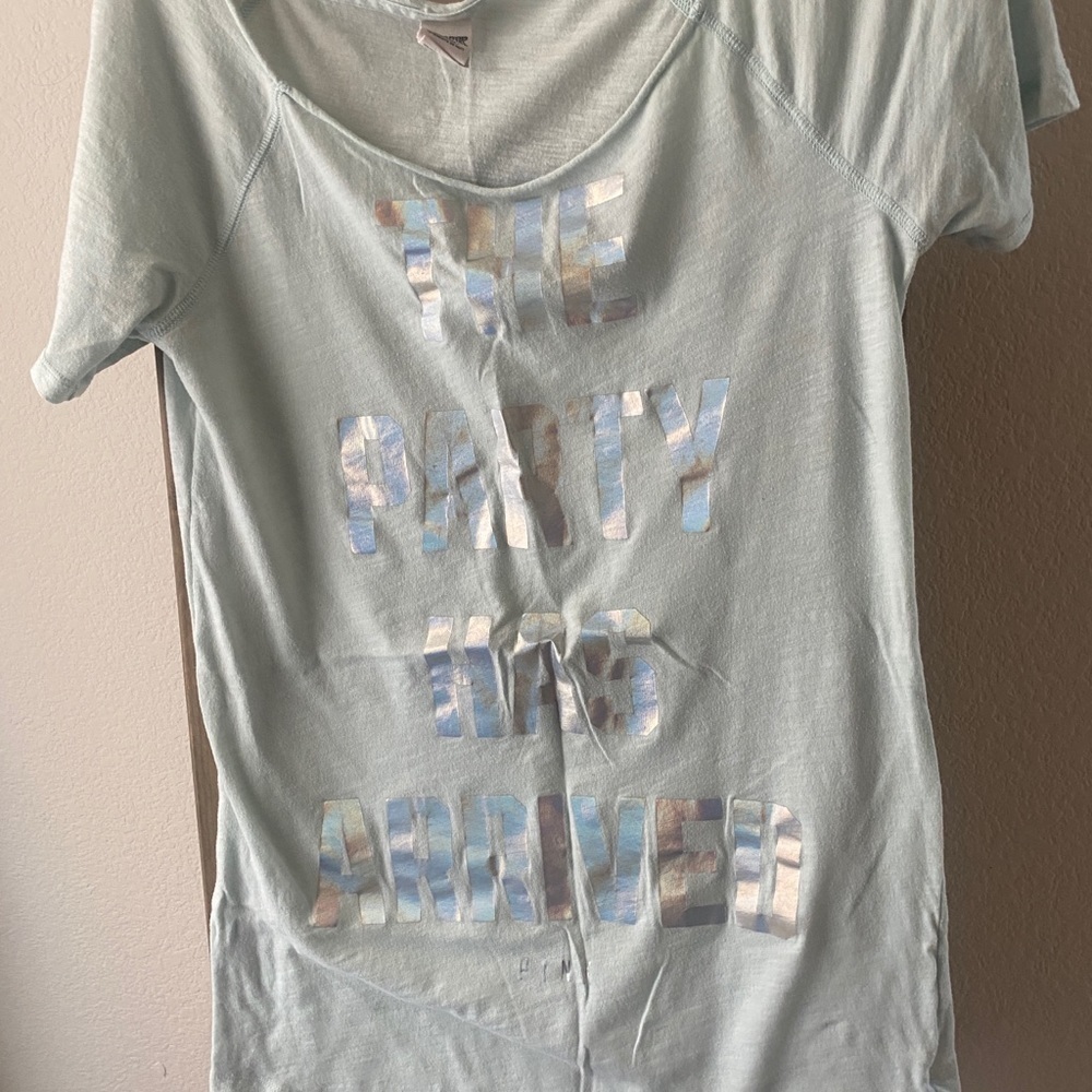 PINK - Victoria’s Secret size XS mint green sleepwear “the party has arrived” - Picture 3 of 5